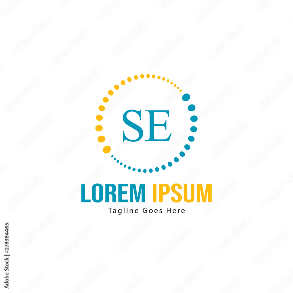 Initial SE logo template with modern frame. Minimalist SE letter logo vector illustration Initial SE logo template with modern frame. Minimalist SE letter logo vector illustration