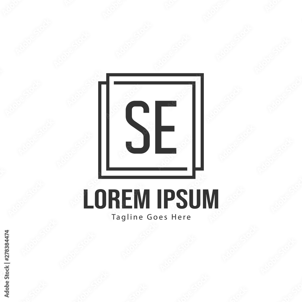 Initial SE logo template with modern frame. Minimalist SE letter logo vector illustration Initial SE logo template with modern frame. Minimalist SE letter logo vector illustration