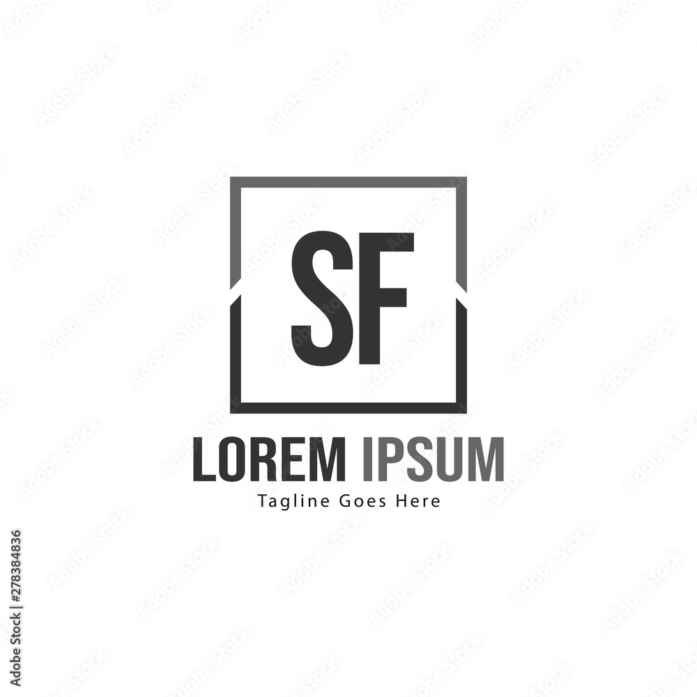 Initial SF logo template with modern frame. Minimalist SF letter logo vector illustration Initial SF logo template with modern frame. Minimalist SF letter logo vector illustration