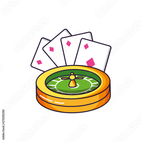 casino roulette game with poker cards