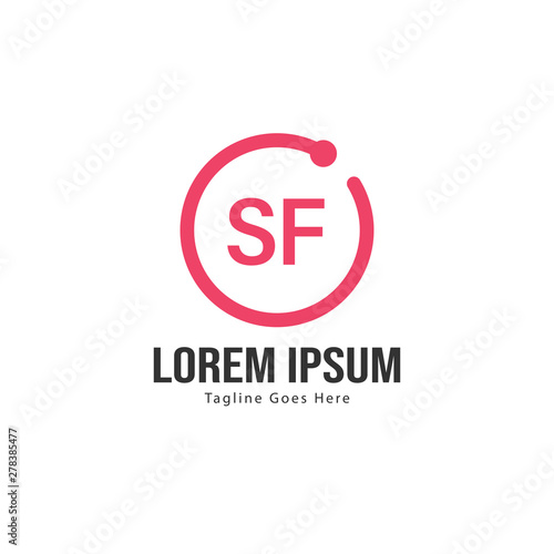 Initial SF logo template with modern frame. Minimalist SF letter logo vector illustration