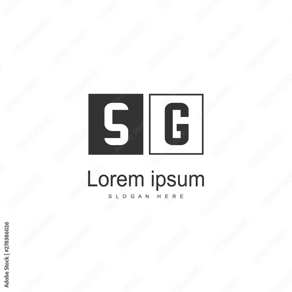 Initial SG logo template with modern frame. Minimalist SG letter logo vector illustration Initial SG logo template with modern frame. Minimalist SG letter logo vector illustration