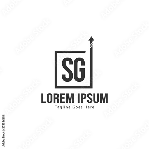 Initial SG logo template with modern frame. Minimalist SG letter logo vector illustration