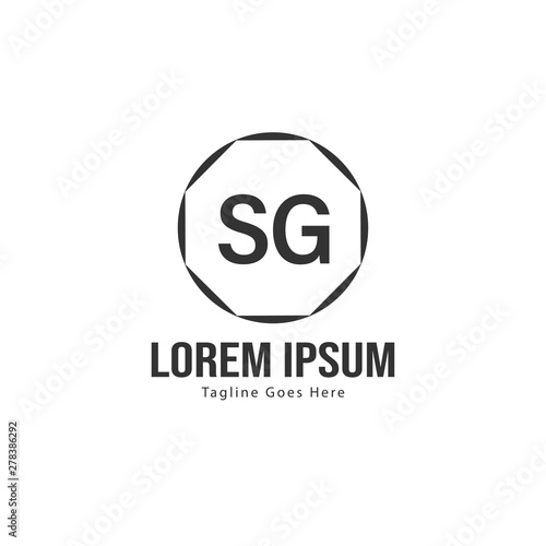 Initial SG logo template with modern frame. Minimalist SG letter logo vector illustration