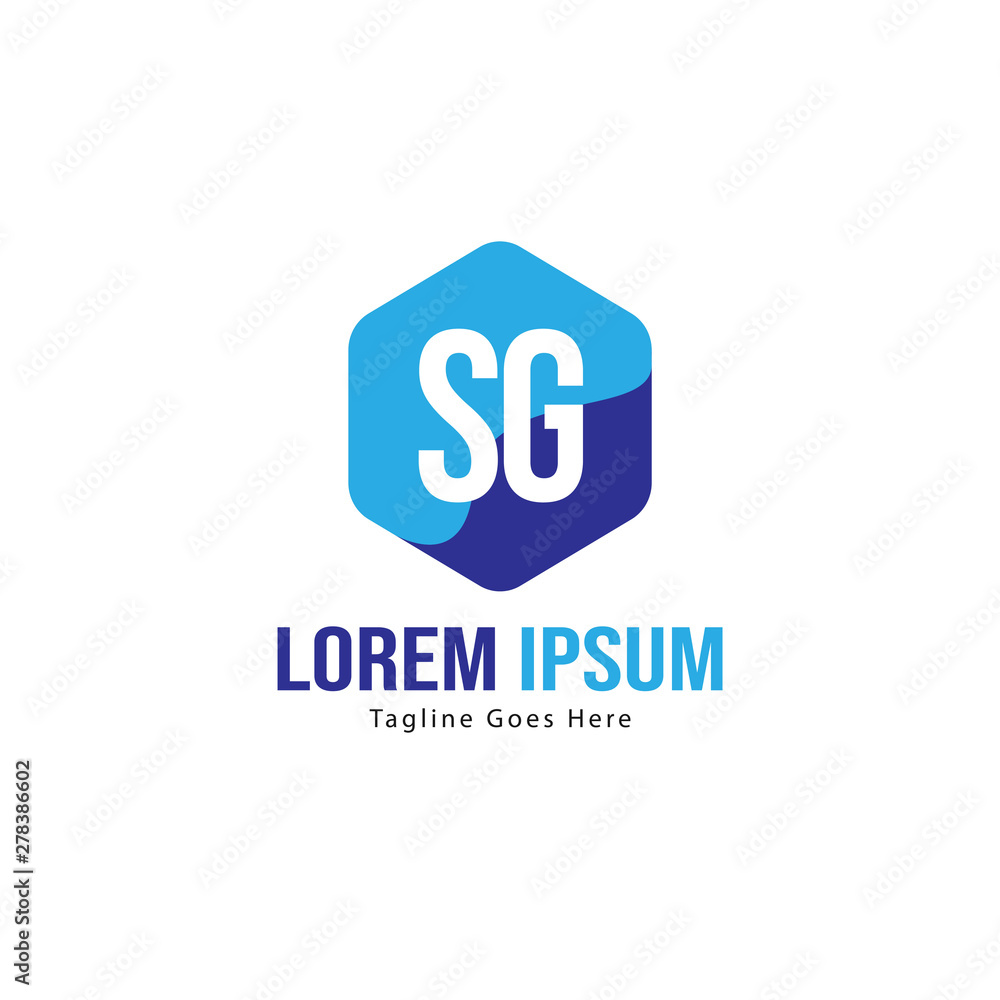 Initial SG logo template with modern frame. Minimalist SG letter logo vector illustration Initial SG logo template with modern frame. Minimalist SG letter logo vector illustration
