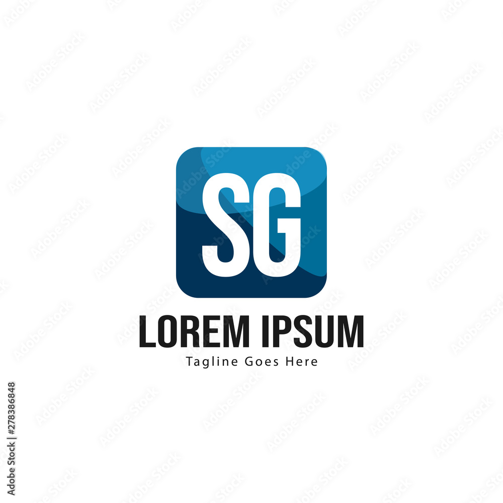 Initial SG logo template with modern frame. Minimalist SG letter logo vector illustration