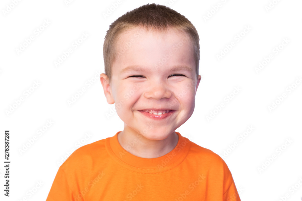 Little cute boy smiling, isolated on white background Little cute boy smiling, isolated on white background