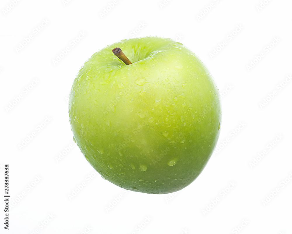 Fresh Green apple with water drop isolated on white background. Fresh Green apple with water drop isolated on white background.