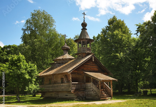 Chapel of Kirik and Iulita in Vitoslavlitsy village near Novgorod Great. Russia