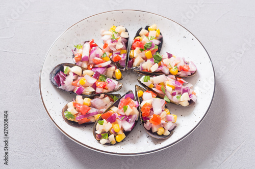 Wallpaper Mural Traditional  Peruvian food background with mussels Torontodigital.ca