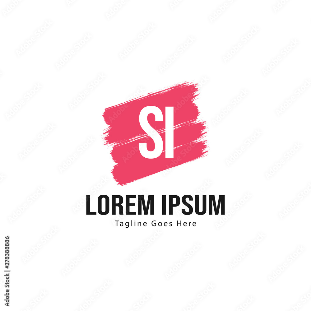 Initial SI logo template with modern frame. Minimalist SI letter logo vector illustration Initial SI logo template with modern frame. Minimalist SI letter logo vector illustration