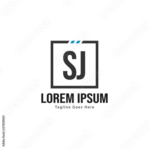 Initial SJ logo template with modern frame. Minimalist SJ letter logo vector illustration