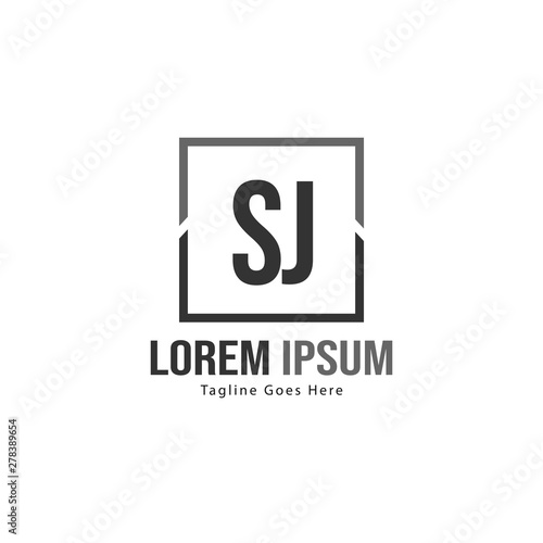 Initial SJ logo template with modern frame. Minimalist SJ letter logo vector illustration