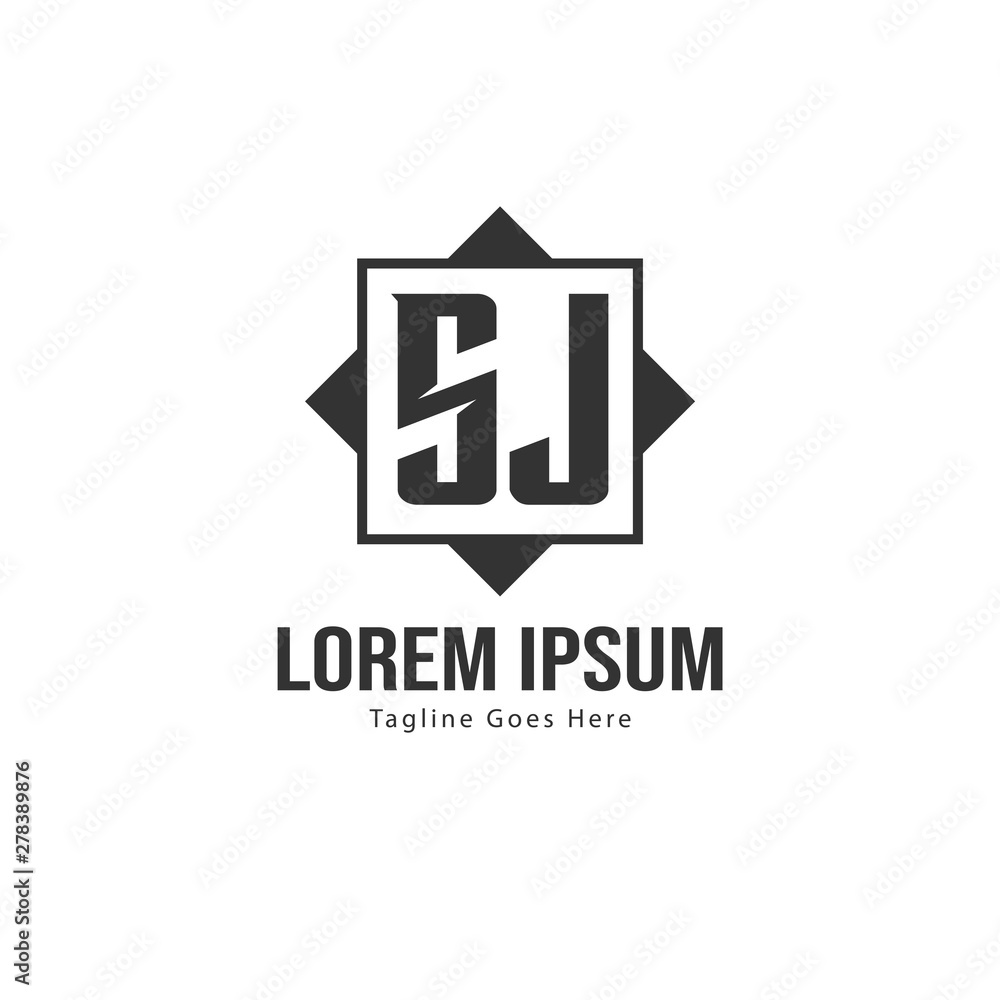 Initial SJ logo template with modern frame. Minimalist SJ letter logo vector illustration Initial SJ logo template with modern frame. Minimalist SJ letter logo vector illustration