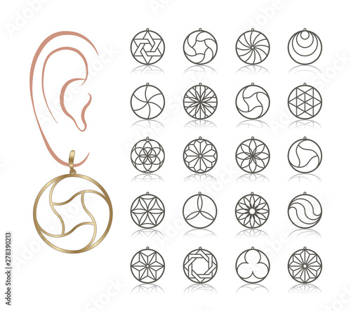Earring Vector Templates