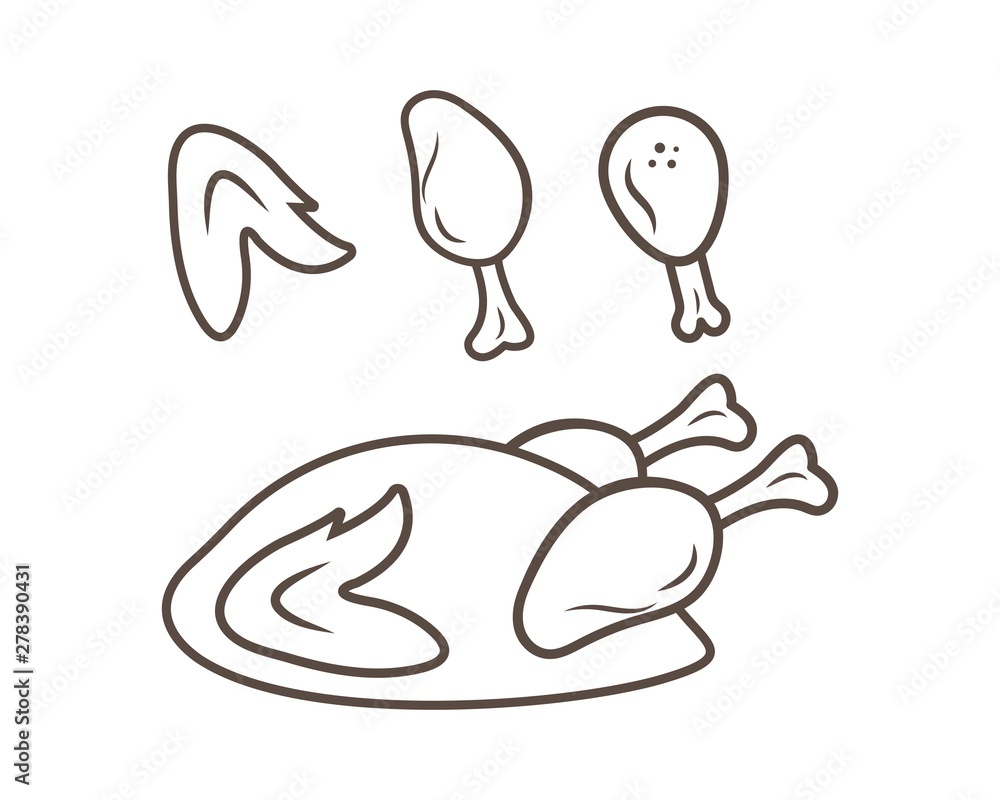 fried chicken icon logo illustration fried chicken icon logo illustration