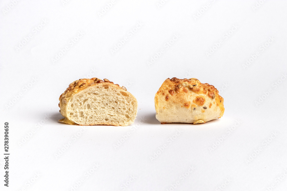 Freshly baked bread rolls isolated on white background. Freshly baked bread rolls isolated on white background.