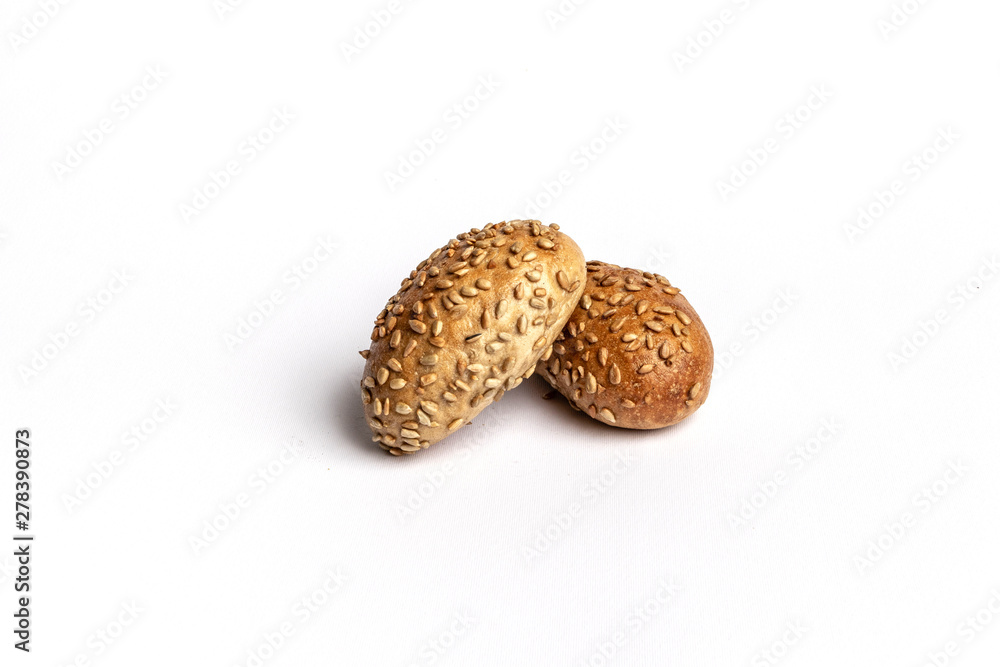 Freshly baked bread rolls isolated on white background. Freshly baked bread rolls isolated on white background.
