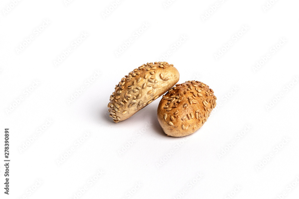 Freshly baked bread rolls isolated on white background. Freshly baked bread rolls isolated on white background.