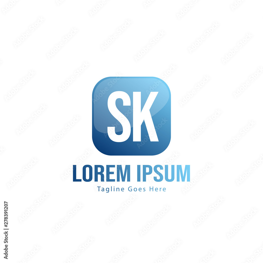 Initial SK logo template with modern frame. Minimalist SK letter logo vector illustration Initial SK logo template with modern frame. Minimalist SK letter logo vector illustration