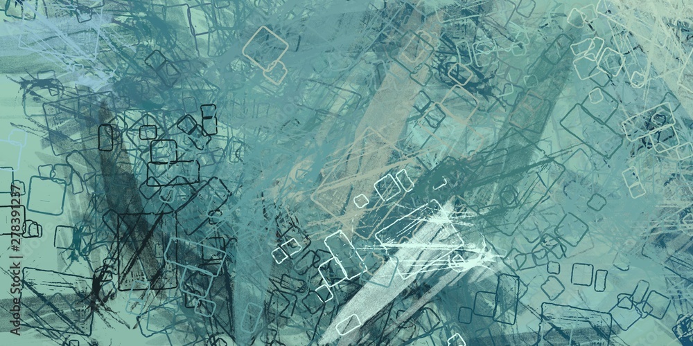 Fototapeta premium Handmade surreal abstract pattern. Modern artistic canvas. 2d illustration. Texture backdrop painting.