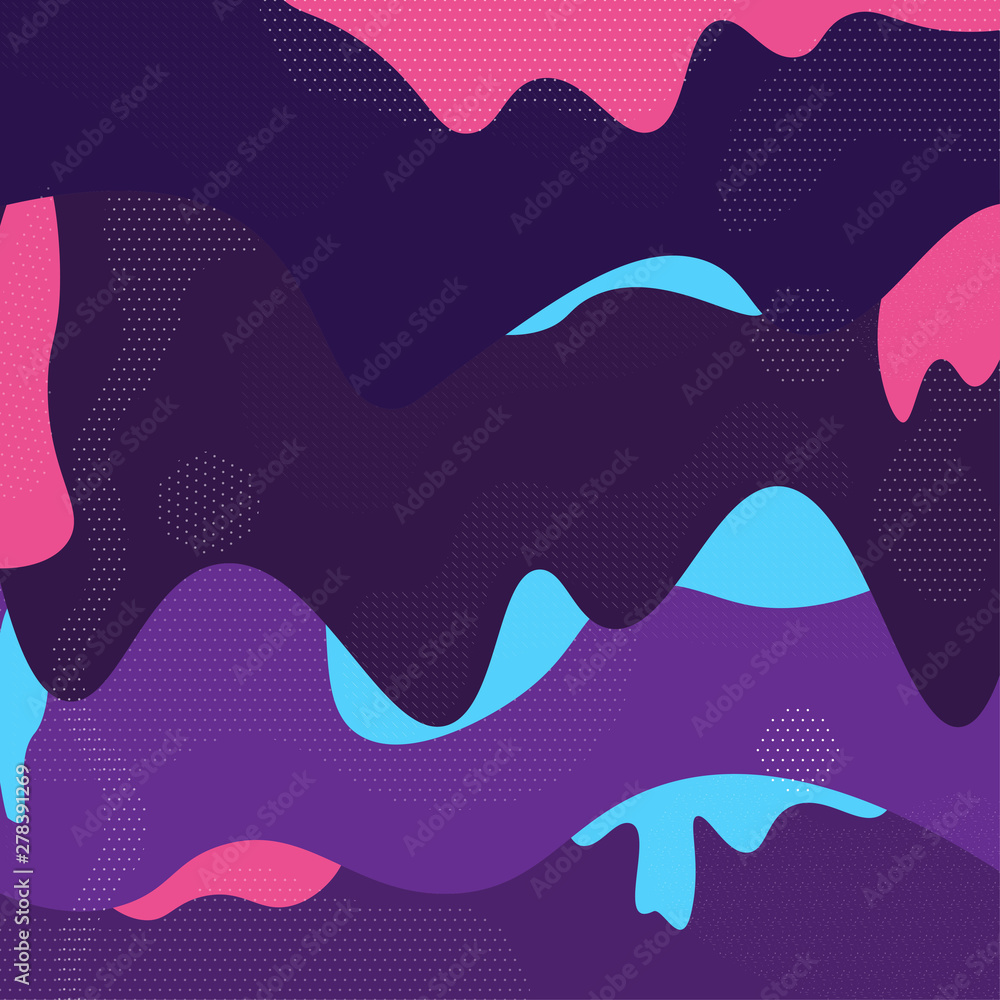 Obraz premium Modern style abstraction with composition made of various shapes in color.