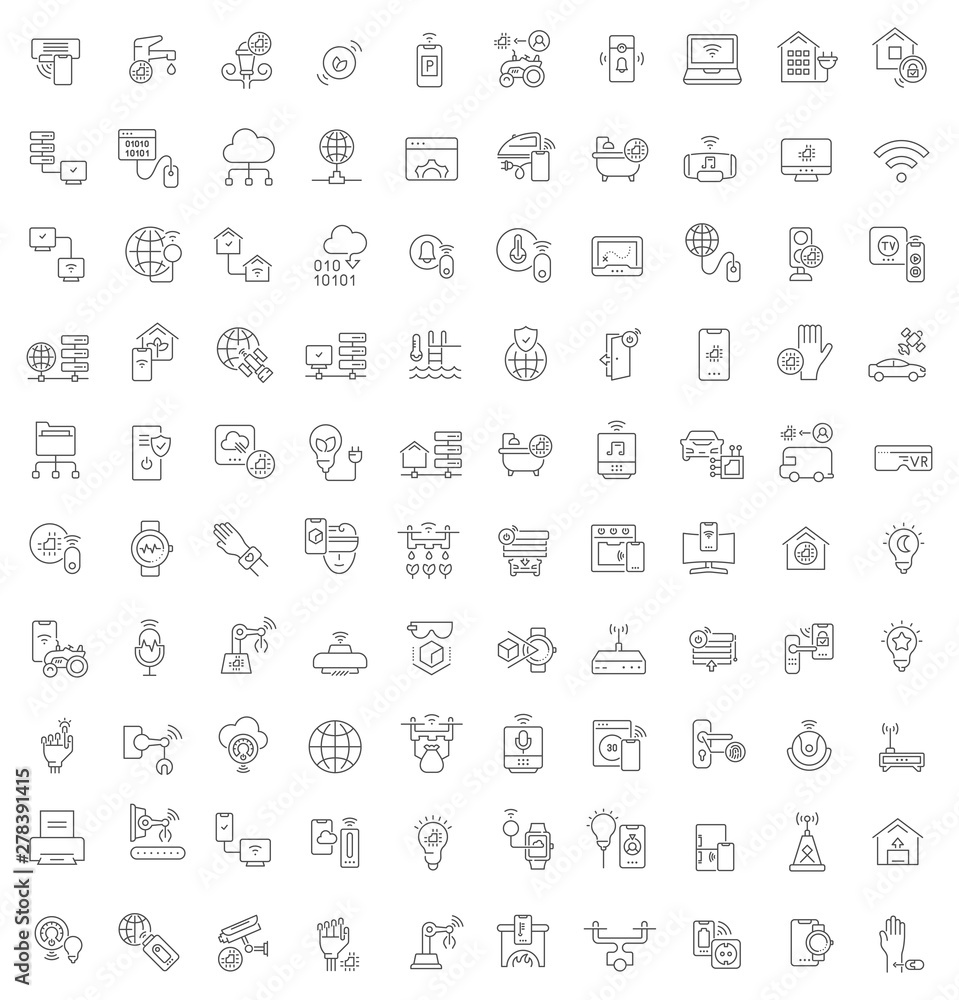 Set Vector Line Icons of Internet of Things Set Vector Line Icons of Internet of Things