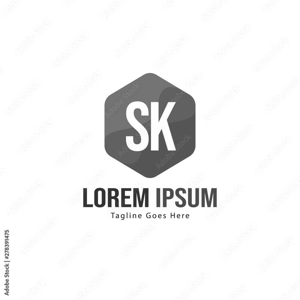 Initial SK logo template with modern frame. Minimalist SK letter logo vector illustration Initial SK logo template with modern frame. Minimalist SK letter logo vector illustration