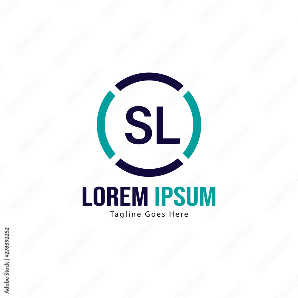 Initial SL logo template with modern frame. Minimalist SL letter logo vector illustration