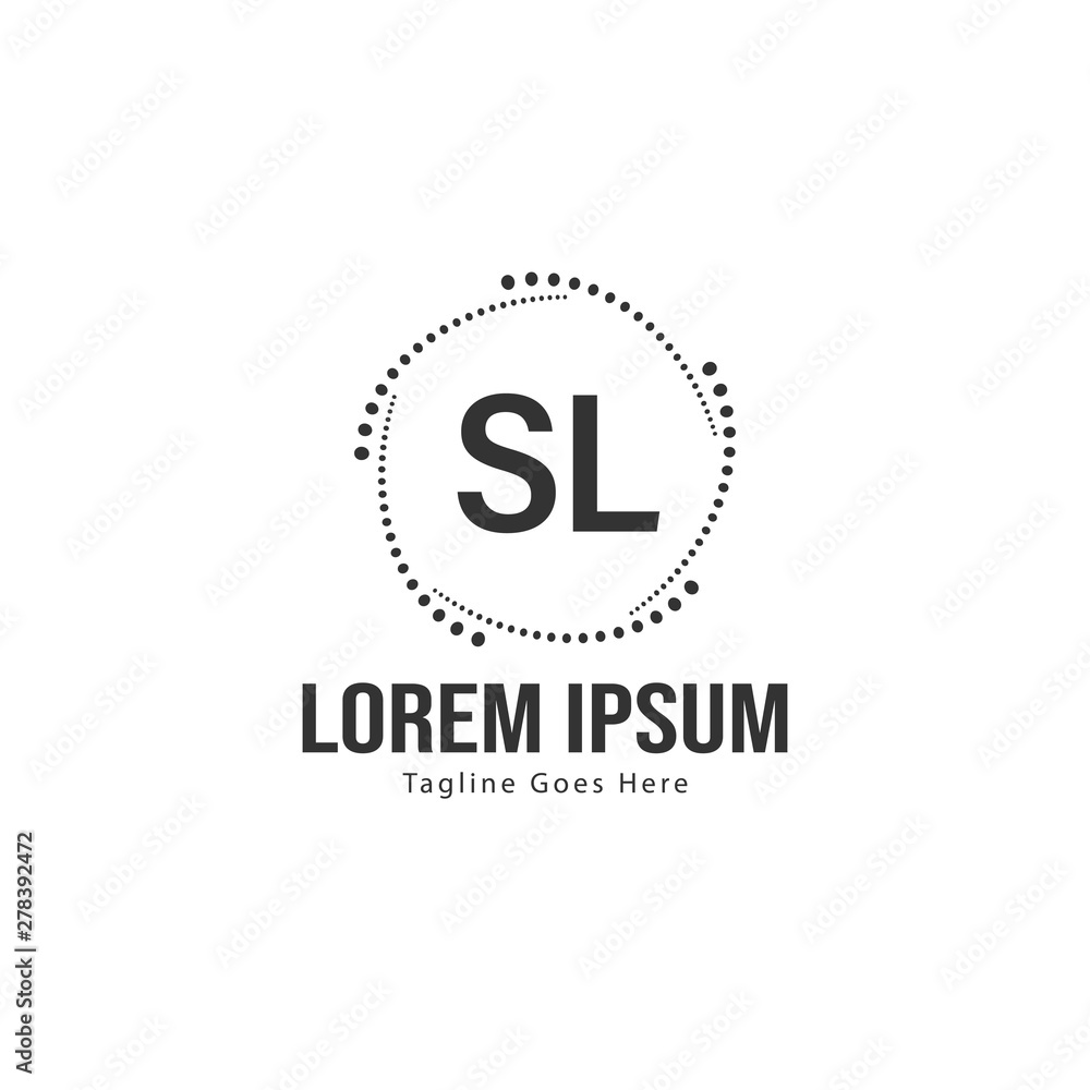 Initial SL logo template with modern frame. Minimalist SL letter logo vector illustration