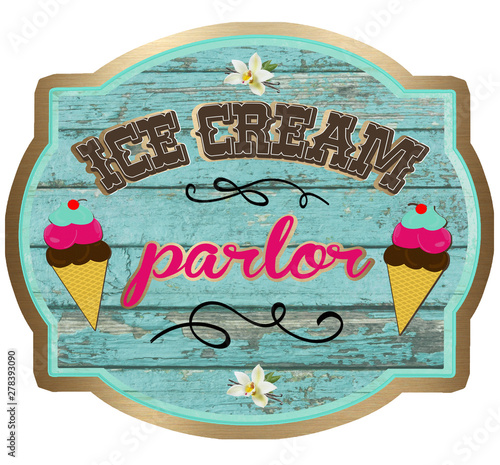 Ice Cream Parlor Sign, Fun Signs, Vintage, Old Fashion