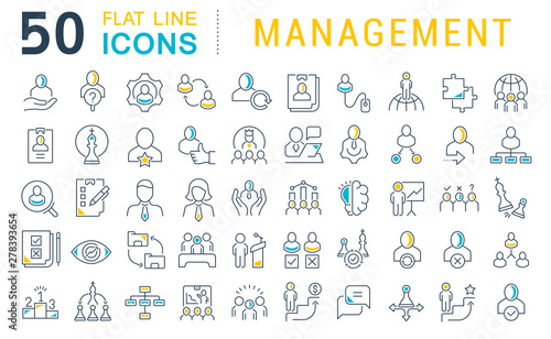 Set Vector Line Icons of Management © M.Style