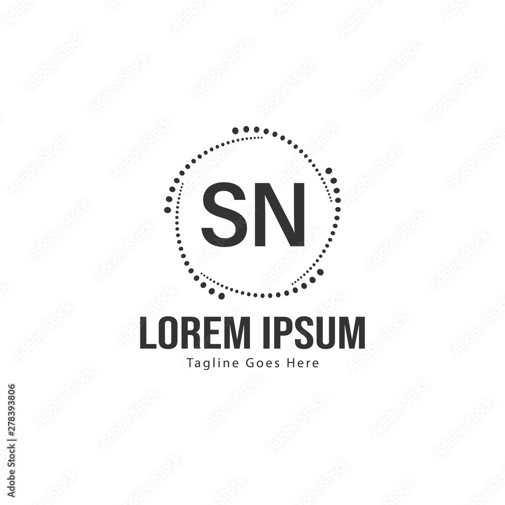 Initial SN logo template with modern frame. Minimalist SN letter logo vector illustration Initial SN logo template with modern frame. Minimalist SN letter logo vector illustration