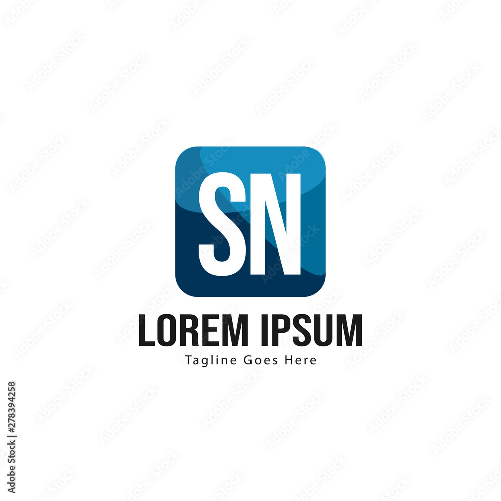 Initial SN logo template with modern frame. Minimalist SN letter logo vector illustration Initial SN logo template with modern frame. Minimalist SN letter logo vector illustration