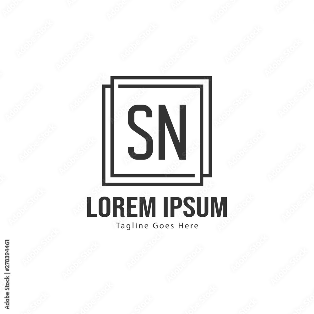 Initial SN logo template with modern frame. Minimalist SN letter logo vector illustration Initial SN logo template with modern frame. Minimalist SN letter logo vector illustration
