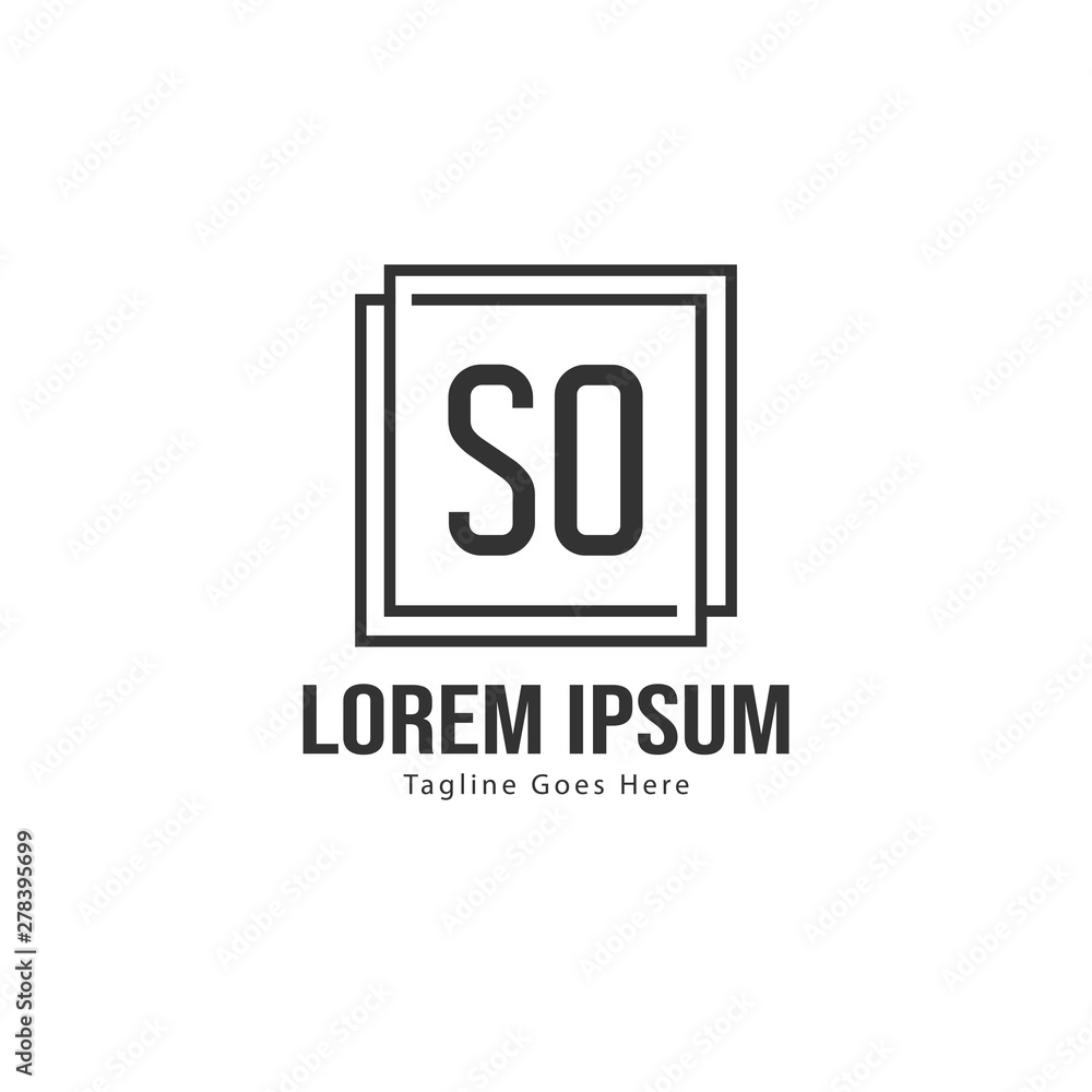 Initial SO logo template with modern frame. Minimalist SO letter logo vector illustration Initial SO logo template with modern frame. Minimalist SO letter logo vector illustration