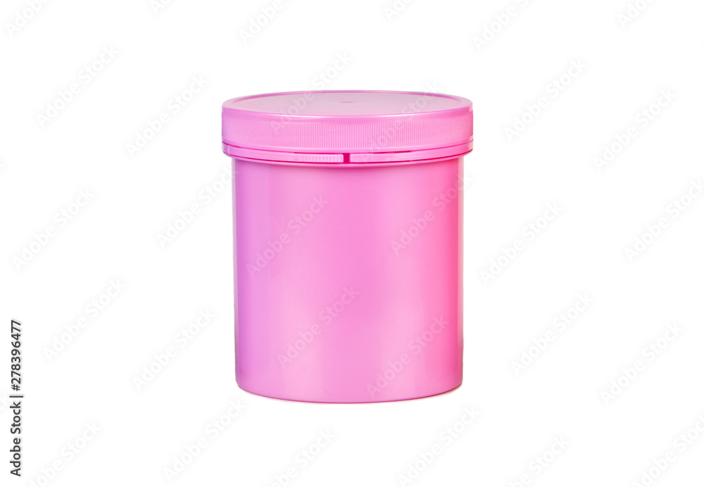 Pink plastic jar Pink plastic jar