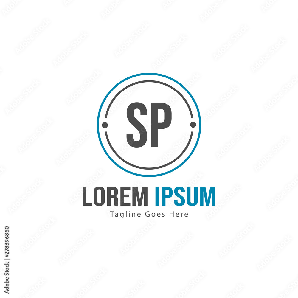 Initial SP logo template with modern frame. Minimalist SP letter logo vector illustration Initial SP logo template with modern frame. Minimalist SP letter logo vector illustration