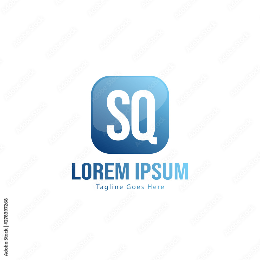 Initial SQ logo template with modern frame. Minimalist SQ letter logo vector illustration Initial SQ logo template with modern frame. Minimalist SQ letter logo vector illustration