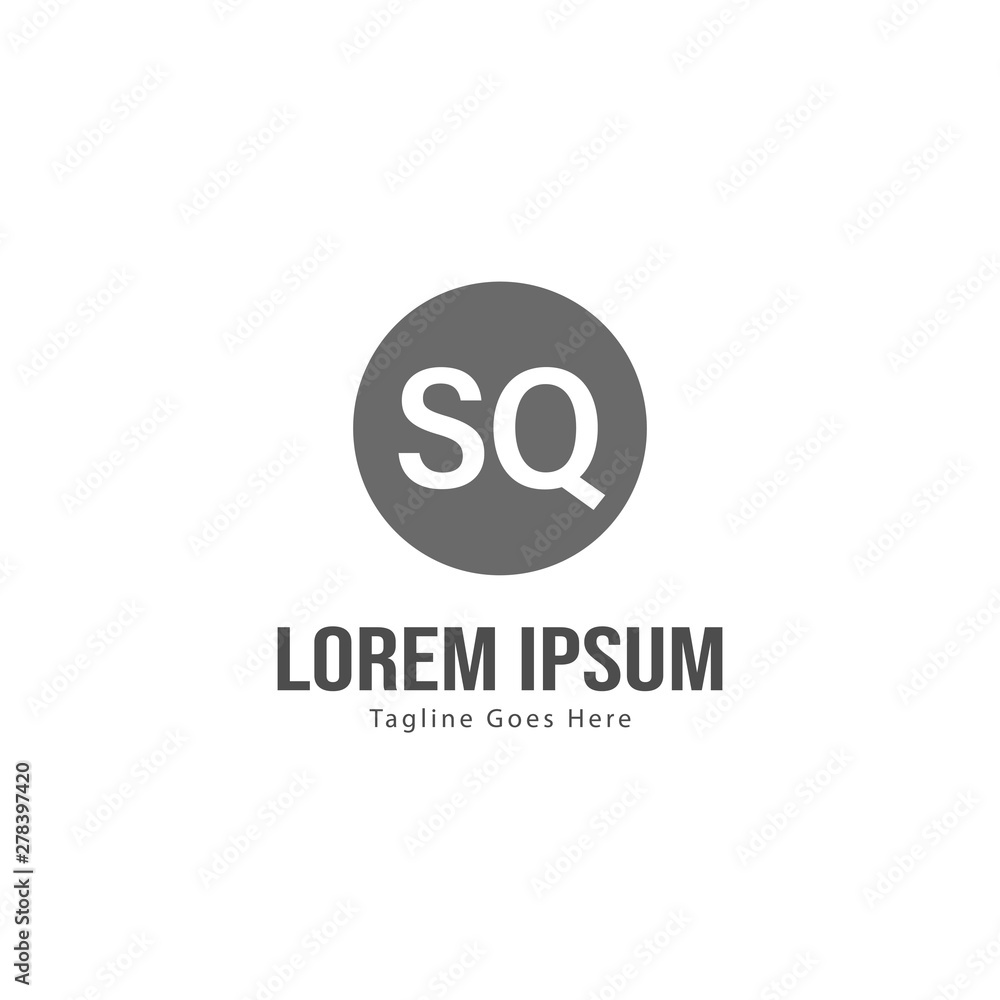 Initial SQ logo template with modern frame. Minimalist SQ letter logo vector illustration Initial SQ logo template with modern frame. Minimalist SQ letter logo vector illustration