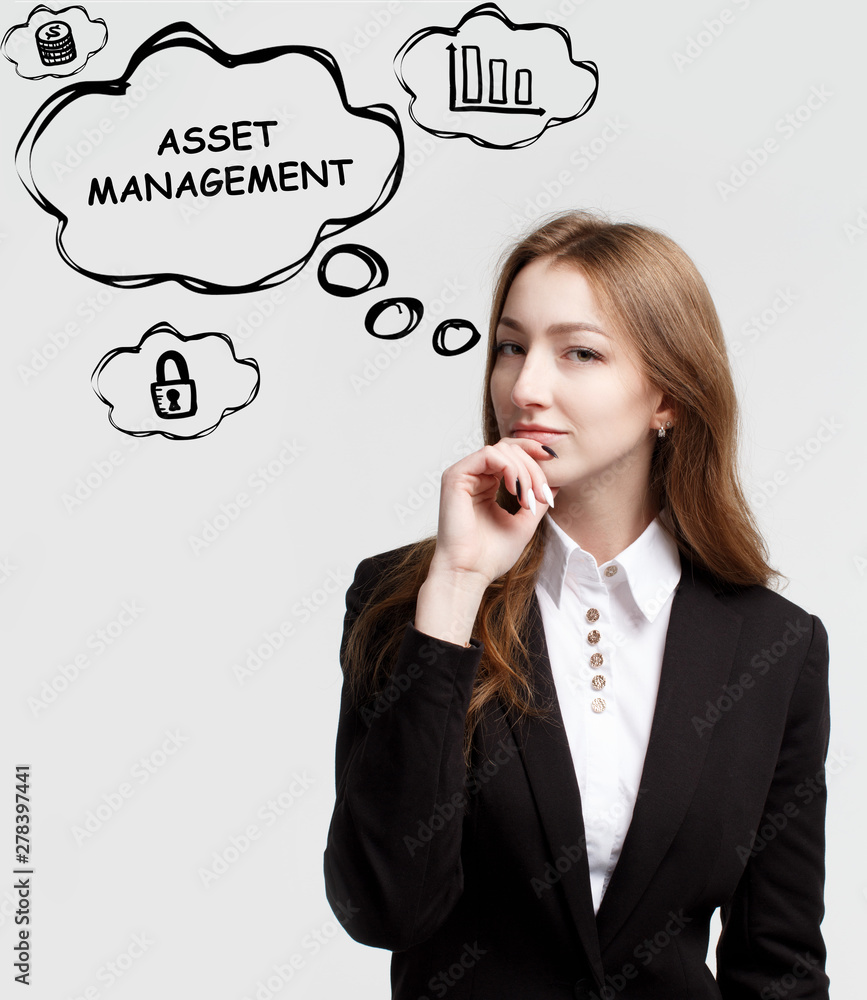 Technology, internet and network. A young entrepreneur is thinking how to become successful and protect your business: Asset management Technology, internet and network. A young entrepreneur is thinking how to become successful and protect your business: Asset management
