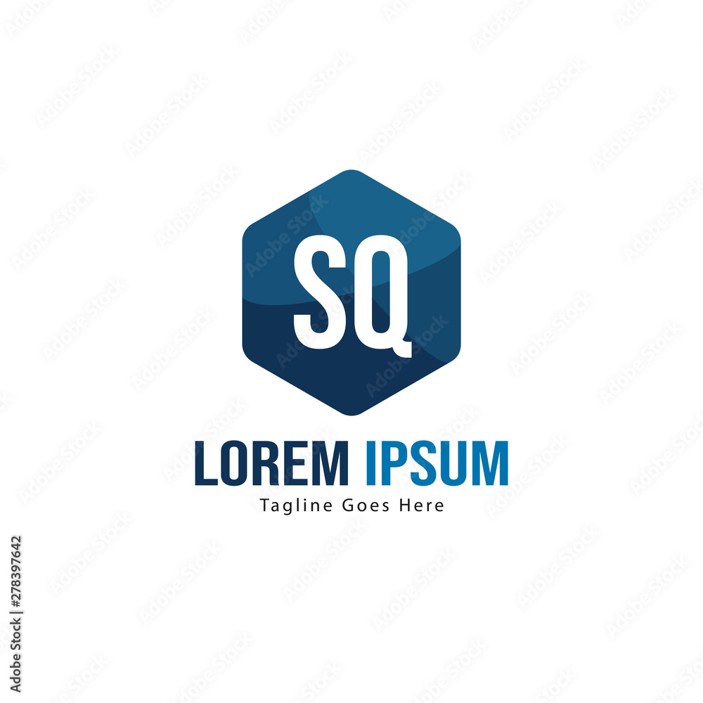 Initial SQ logo template with modern frame. Minimalist SQ letter logo vector illustration Initial SQ logo template with modern frame. Minimalist SQ letter logo vector illustration