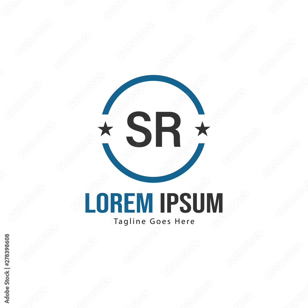 Initial SR logo template with modern frame. Minimalist SR letter logo vector illustration Initial SR logo template with modern frame. Minimalist SR letter logo vector illustration