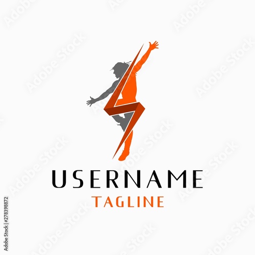hip hop dancer logo design inspiration . capoeira dance logo design template . brazilian dance icon design