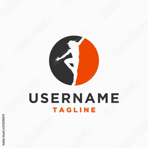 hip hop dancer logo design inspiration . capoeira dance logo design template . brazilian dance icon design