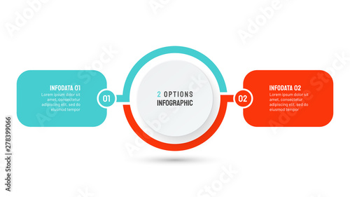 Vector business infographic design template with 2 options. Can be used for info chart, workflow layout, presentations.
