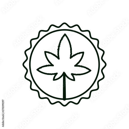 cicular lace with cannabis leaf plant