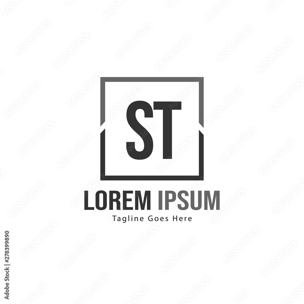 Initial ST logo template with modern frame. Minimalist ST letter logo vector illustration Initial ST logo template with modern frame. Minimalist ST letter logo vector illustration