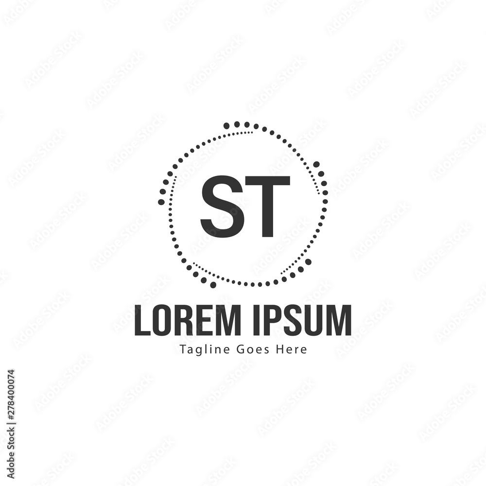 Initial ST logo template with modern frame. Minimalist ST letter logo vector illustration Initial ST logo template with modern frame. Minimalist ST letter logo vector illustration