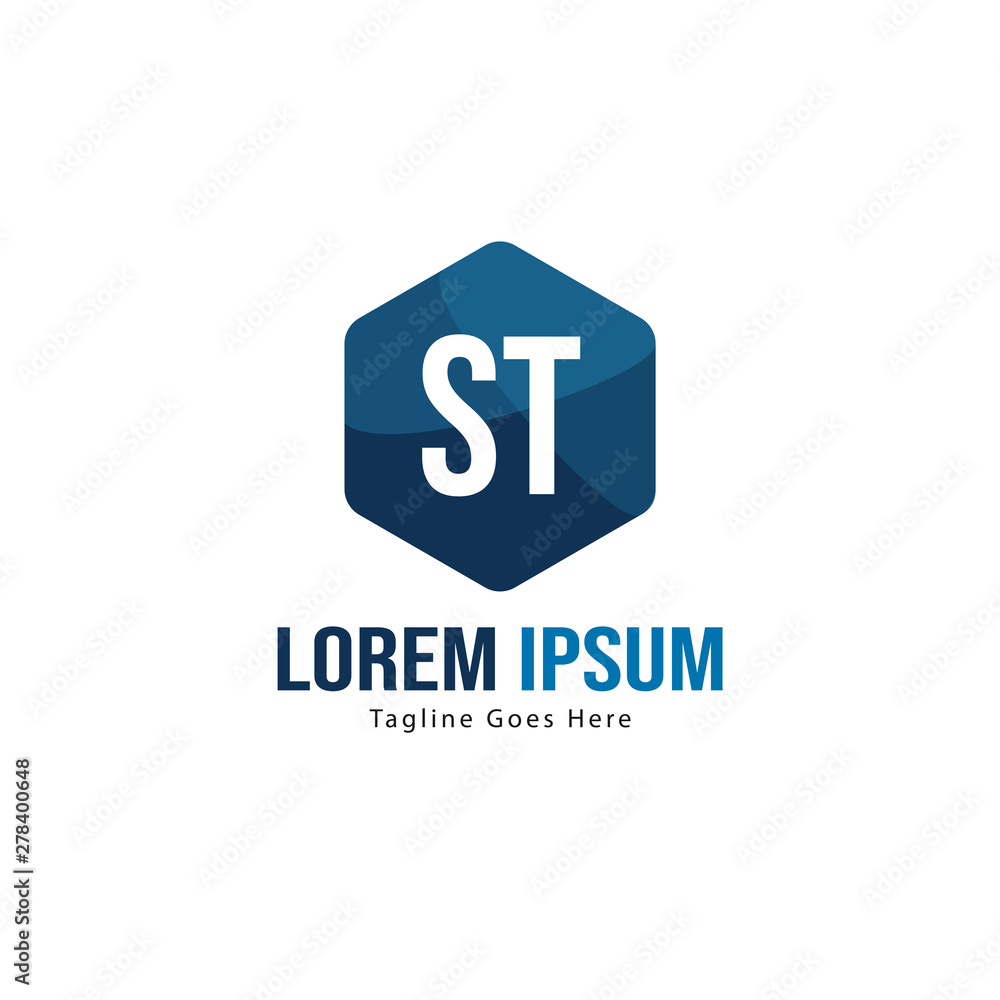 Initial ST logo template with modern frame. Minimalist ST letter logo vector illustration Initial ST logo template with modern frame. Minimalist ST letter logo vector illustration